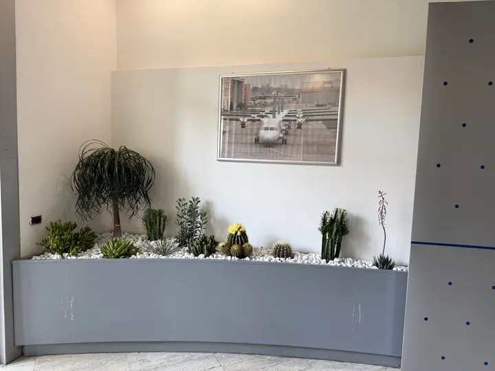 Composizioni floreali in un allestimento
